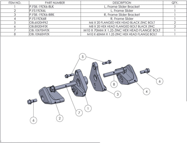 Graves Motorsports Kawasaki ZX-6R Frame Sliders