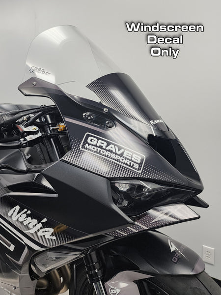 Graves ZX-6R Zero Gravity Tall Windscreen Sticker - Black