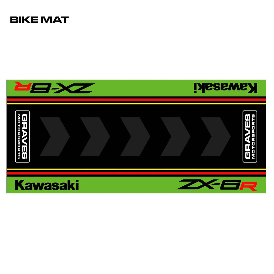 Graves Kawasaki ZX-6R Bike Mat - Green
