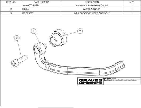 Graves Motorsports Kawasaki Brake Lever Guard
