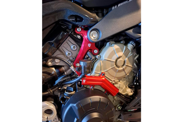 CNC RACING | Brake lines cover with fluid tank bracket Ducati