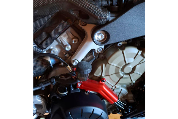 CNC RACING | Brake lines cover with fluid tank bracket Ducati