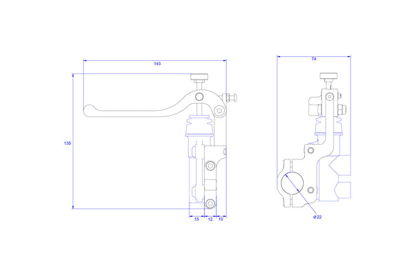 CNC RACING | Rear brake pump handlebar control kit