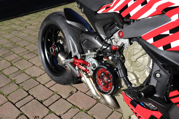 CNC RACING | Clear oil bath clutch cover Ducati Streetfighter V4 - Bicolor