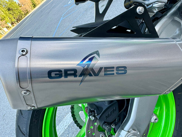 Graves Motorsports Kawasaki ZX-4RR ZX-4R Cat-Back Slip-on Titanium Exhaust