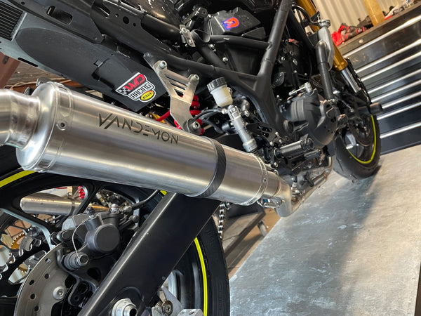 Yamaha YZF-R3 MT-03 YZF-R25 Vandemon Stainless Steel Headers, Titanium Muffler