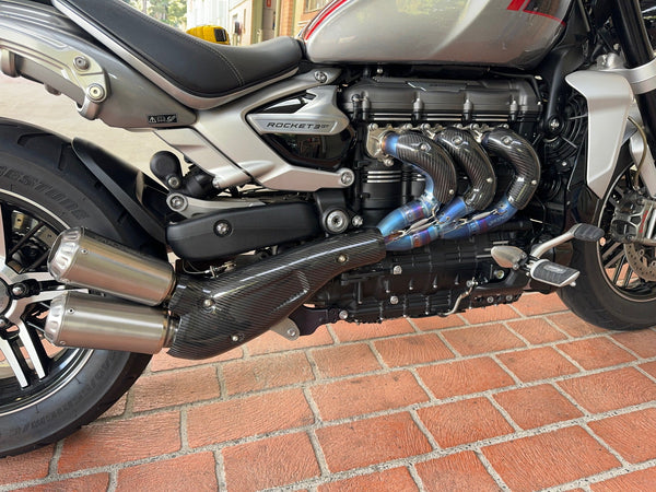 Triumph Rocket 3R & GT 2500 Titanium Bimodal Stealth Side Mount Titanium Slip-On 2019-2023