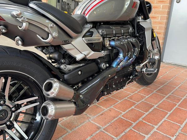 Triumph Rocket 3R & GT 2500 Titanium Bimodal Stealth Side Mount Titanium Slip-On 2019-2023
