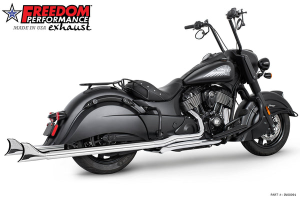 Freedom Performance INDIAN VINTAGE/CLASSIC 2.5" SHARKTAIL & CREEPER SLIPONS 2014-2020 *FITS FREEDOM HEADERS ONLY*