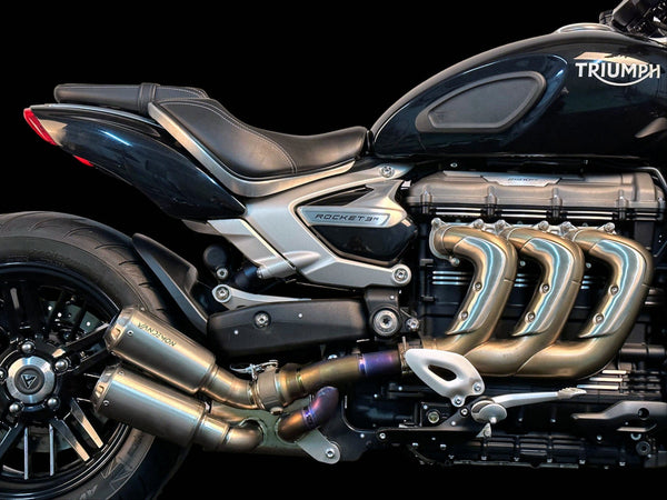 Triumph Rocket 3R & GT 2500 Titanium Bimodal Stealth Side Mount Titanium Slip-On 2019-2023