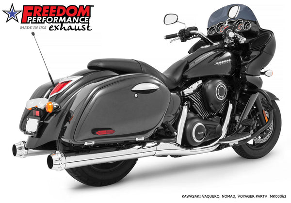 Freedom Performance KAWASAKI VAQUERO 1700/NOMAD/VOYAGER 4" SLIP-ONS 2011-PRESENT BUNDLE