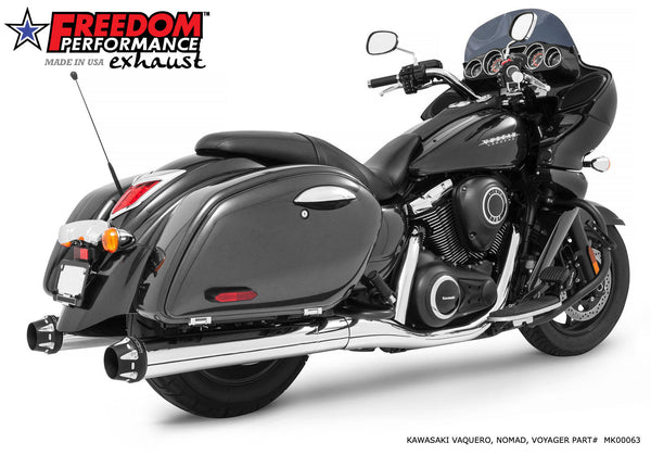 Freedom Performance KAWASAKI VAQUERO 1700/NOMAD/VOYAGER 4" SLIP-ONS 2011-PRESENT BUNDLE