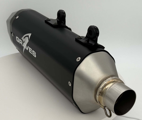 Graves Motorsports KTM - Husqvarna - GasGas  Multi Fitment DualSport Stainless Exhaust - Black