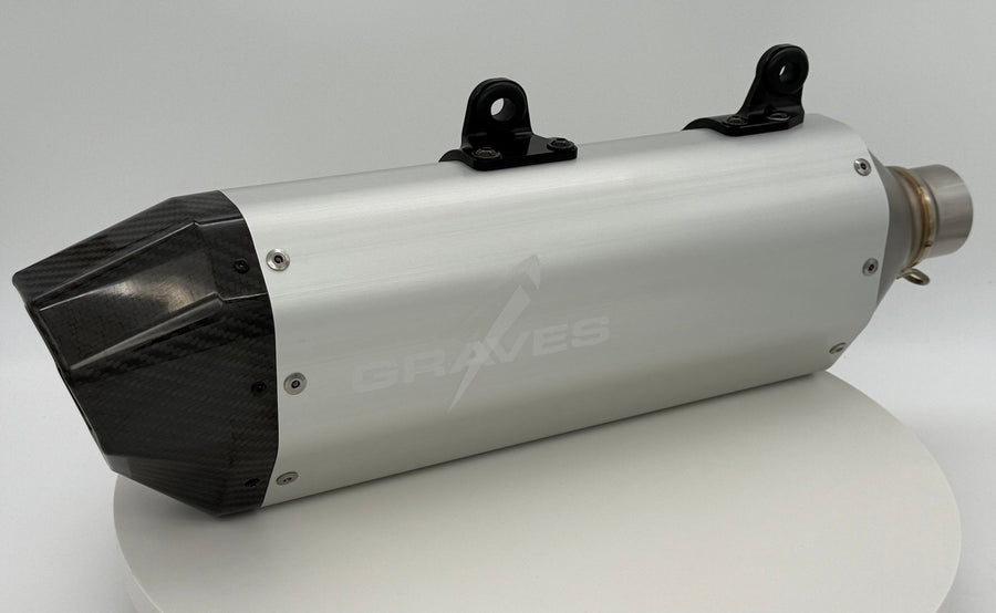 Graves Motorsports KTM - Husqvarna - GasGas  Multi Fitment DualSport Stainless Exhaust - Silver