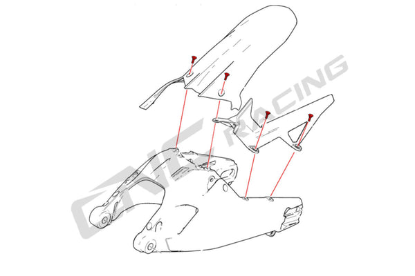 CNC RACING | Rear mudguard screw kit Ducati Multistrada 950/1200 Enduro