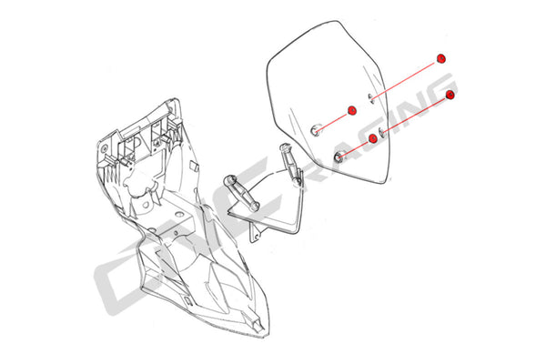 CNC RACING | Windshield screws Ducati Hyperstrada 821/939