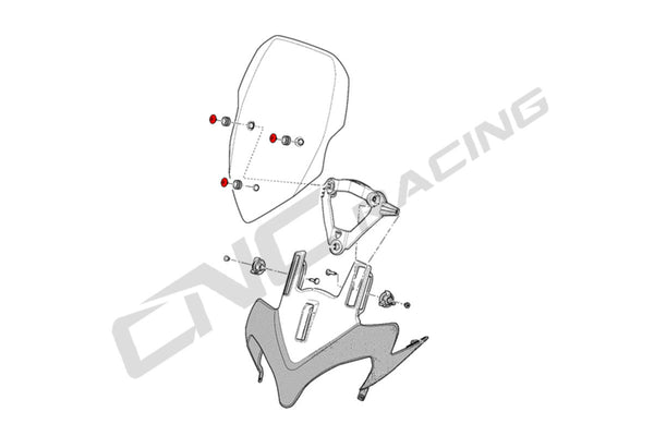 CNC RACING | Windshield screws Ducati Multistrada 1200 2010-2012