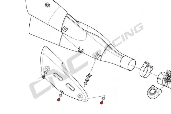 CNC RACING | Exhaust heat guard bolt kit Ducati Diavel