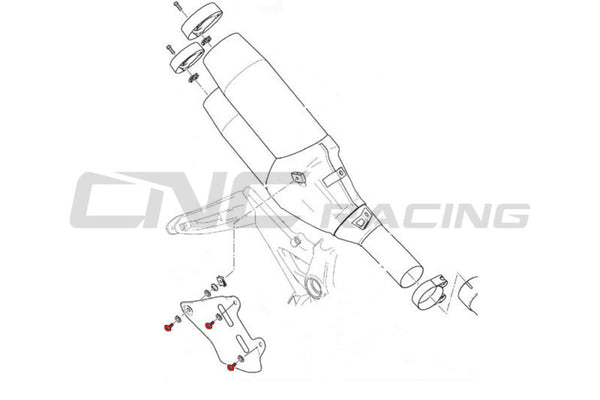 CNC RACING | Bolt kit Exhaust Silencer heat guard Ducati Monster