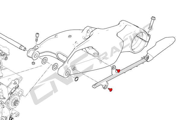 CNC RACING | Upper chain sliding shoe screw kit Ducati Hypermotard 950