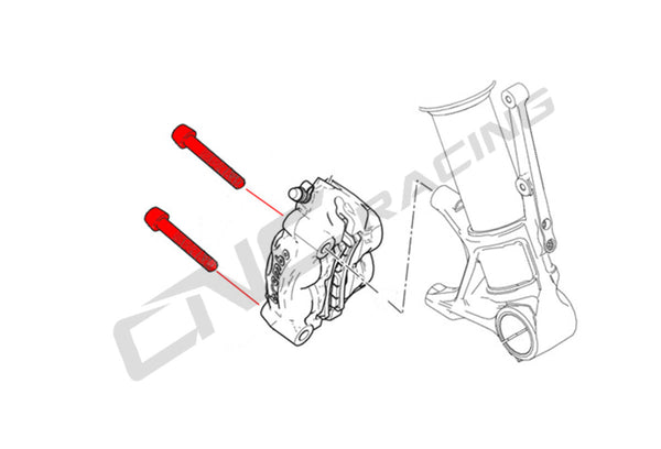 CNC RACING | Screws Front brake caliper set M10x1.25x60 (2 pcs) - Titanium