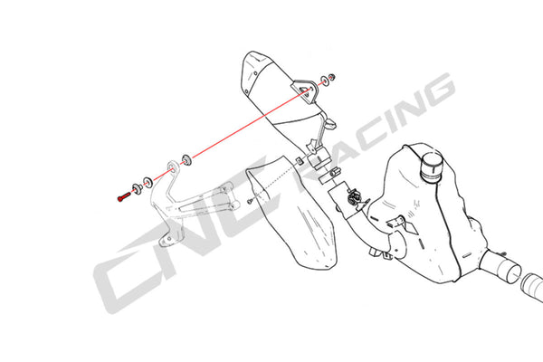CNC RACING | Screws titanium - Exhaust silencer bracket