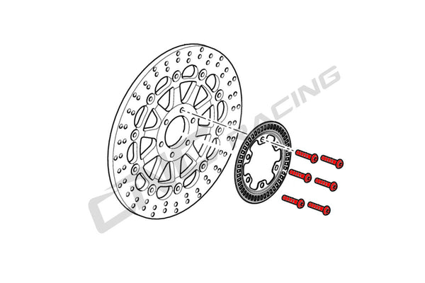 CNC RACING | Screws set front brake disc M8x20 (6 pcs) - Titanium