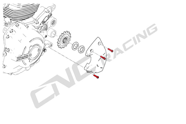 CNC RACING | Screws set front sprocket cover M6x20 (3 pcs) - Titanium