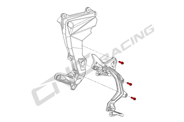 CNC RACING | Rearsets screws kit M8x25 (6 pcs) MV Agusta Brutale - Titanium