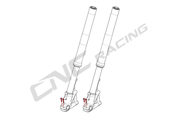 CNC RACING | Screws set front axle clamp M8x25 (4 pcs) - Titanium