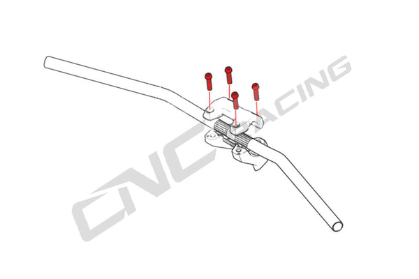 CNC RACING | Screws Handlebar Clamp set M8x25 (4 pcs) - Titanium