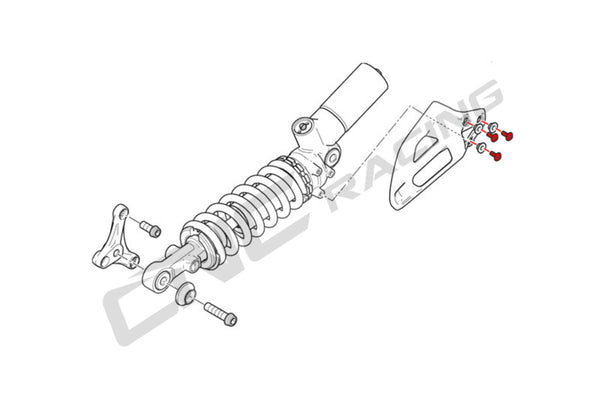 CNC RACING | Shock absorber cover screw kit Ducati