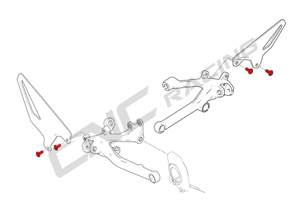 CNC RACING | Screw set - OEM Heel guard Ducati panigale V4 - Streetfighter V4