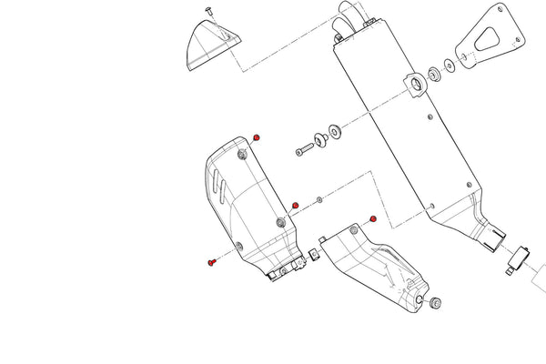 CNC RACING | Screw set - Exhaust silencer heat guard Ducati DesertX
