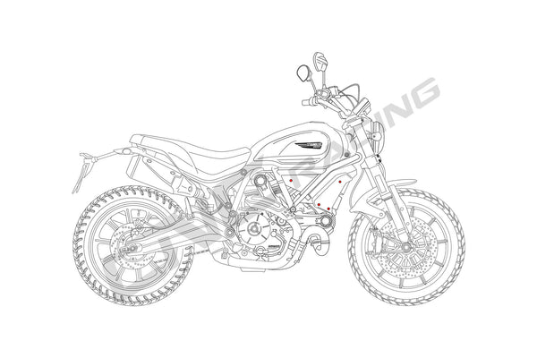 CNC RACING | Side panels screw set Ducati Scrambler 1100