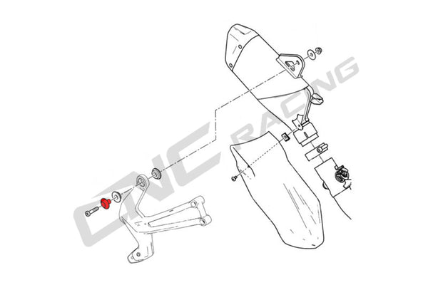 CNC RACING | Silencer bracket screw collar Ducati