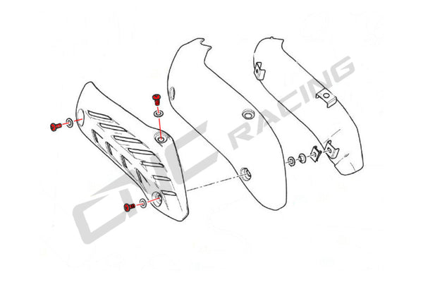 CNC RACING | Bolt kit exhaust pipes heat guard Ducati