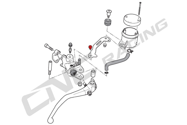 CNC RACING | FRONT BRAKE/CLUTCH FLUID TANK BRACKET SCREW - TITANIUM