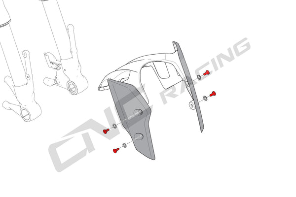 CNC RACING | Front mudguard screw kit Ducati Hypermotard 950