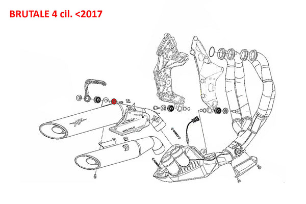 CNC RACING | Silencer bracket screw collar MV Agusta