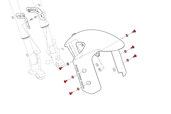 CNC RACING | Screws kit Front Mudguard Ducati DesertX