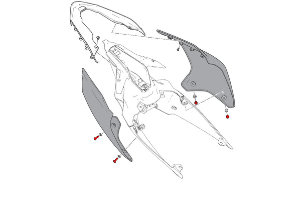 CNC RACING | Screw set - Undertail Ducati Streetfighter V4 - V2