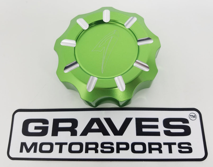 Graves Motorsports Kawasaki Teryx KRX 1000 Billet Machined Gas Cap - Green
