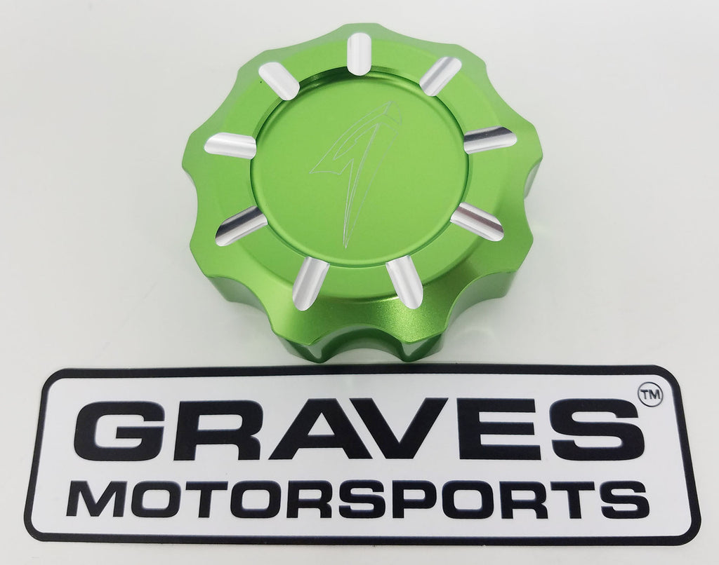 Graves Motorsports Kawasaki Teryx KRX 1000 Billet Machined Gas Cap - Green