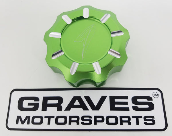 Graves Motorsports Kawasaki Teryx KRX 1000 Billet Machined Gas Cap - Green