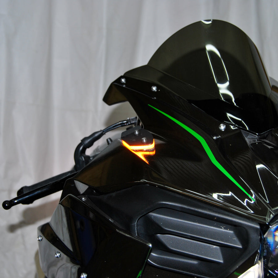 NRC Kawasaki H2 Mirror Block Off Turn Signals (2015-Present) - Image 1