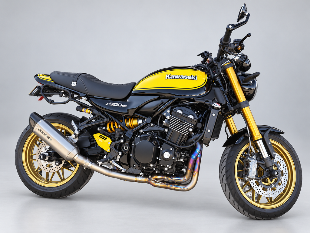 Kawasaki Z900RS Cafe Racer Vandemon Full Titanium Exhaust System 2018-25
