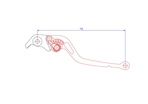 CNC RACING | Long Adjustable 180mm Brake Lever in Billet Aluminum