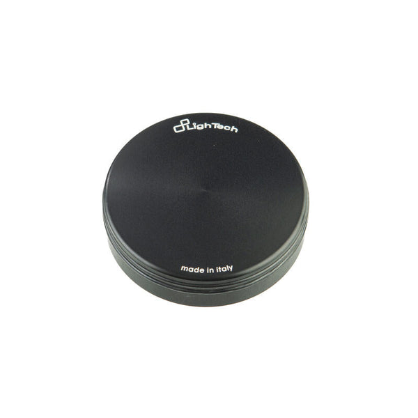 LighTech FBC36NER black brake fluid reservoir cover for Yamaha MT-09; single cover with laser-engraved branding.