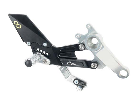 LIGHTECH FTRAP007 fixed-footpeg brake-side rearset assembly; single-side view